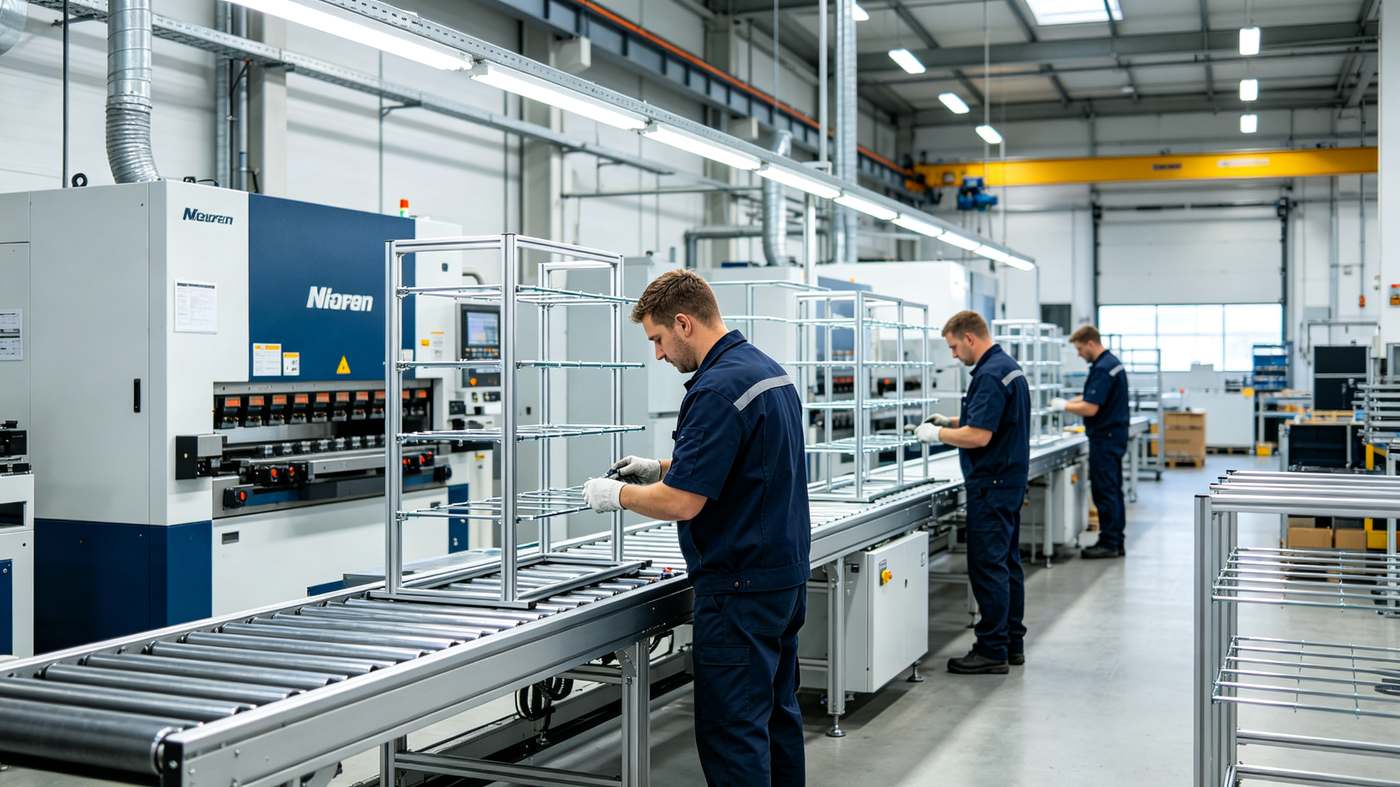 DisplayPro factory assembly line for retail display fixtures